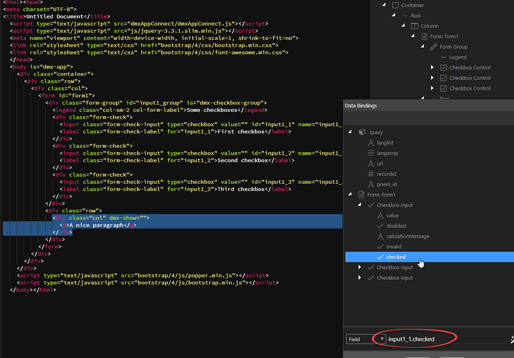 Data Bindings errors when selecting form fields - Bugs - Wappler Community
