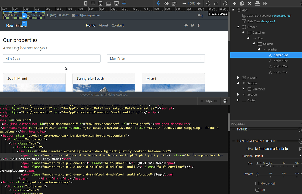 Change Text on NavBar Text Component via Design View - How To - Wappler ...
