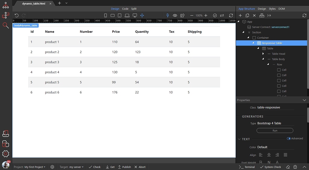 Formatting Data in Dynamic Tables - How-to Guides - Wappler Community