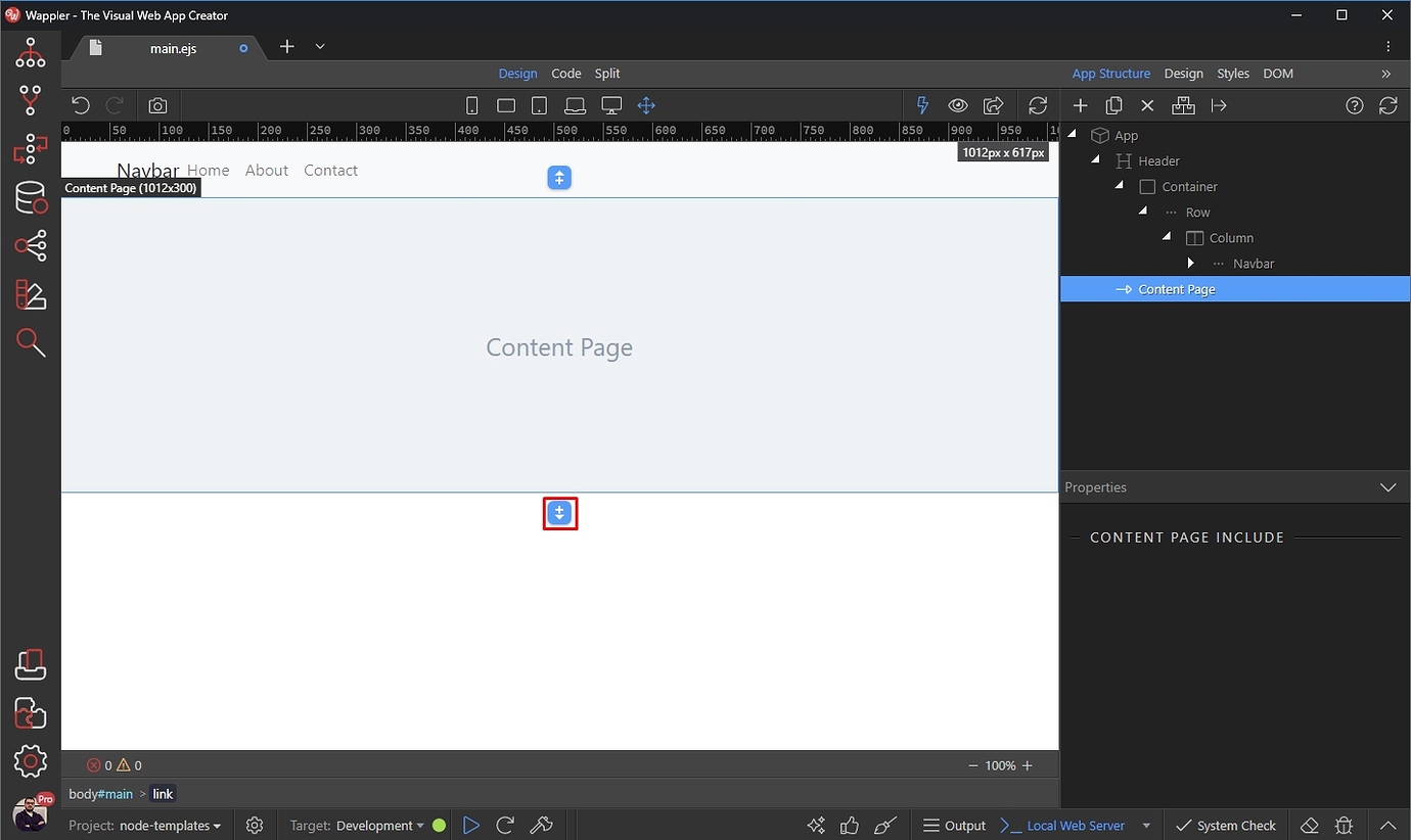 Wappler Documentation - Creating template based pages and layout in ...