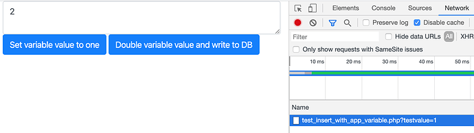 Wappler variable value passed