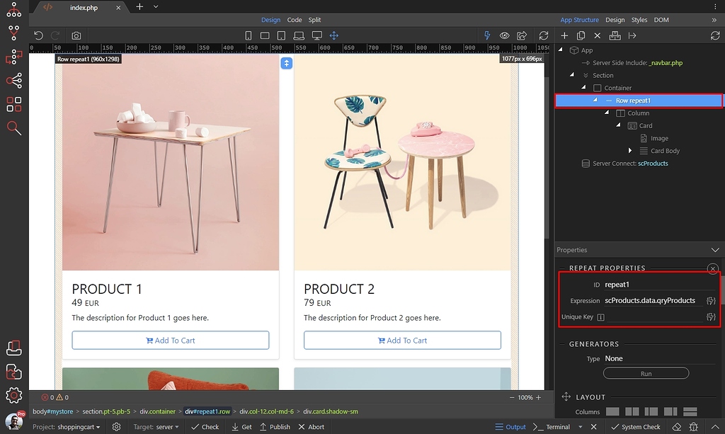 Creating a Shopping Cart with the Data Store Component - Page 2 ...