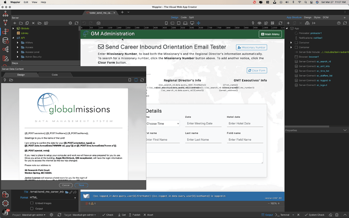 c) Setup HTML Email using post variables