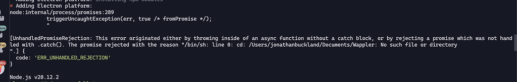 Error building desktop app - Wappler General - Wappler Community
