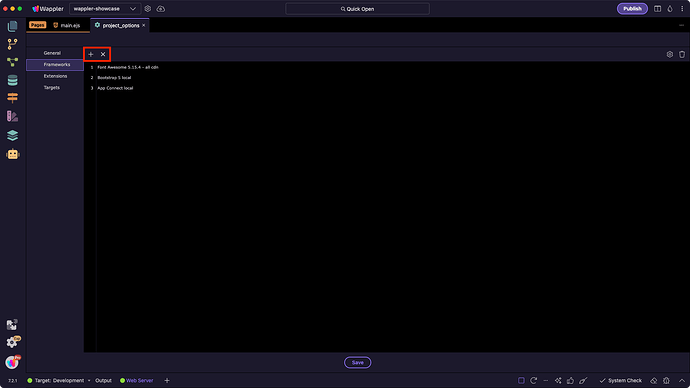 Add/Remove Frameworks