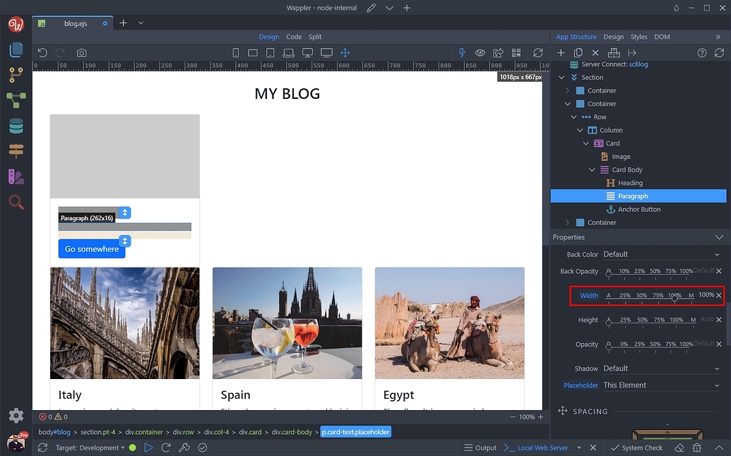 Wappler Documentation Using Bootstrap 5 Placeholders
