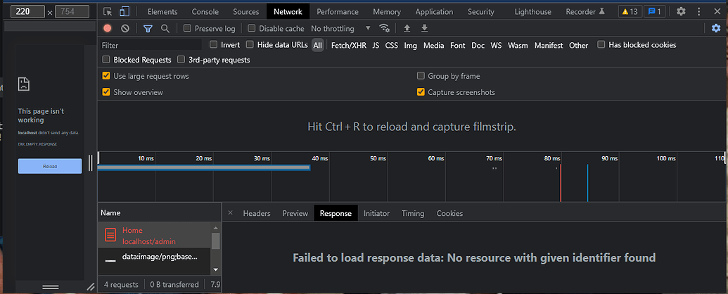 How to troubleshoot localhost didn't send any data - How To - Wappler ...