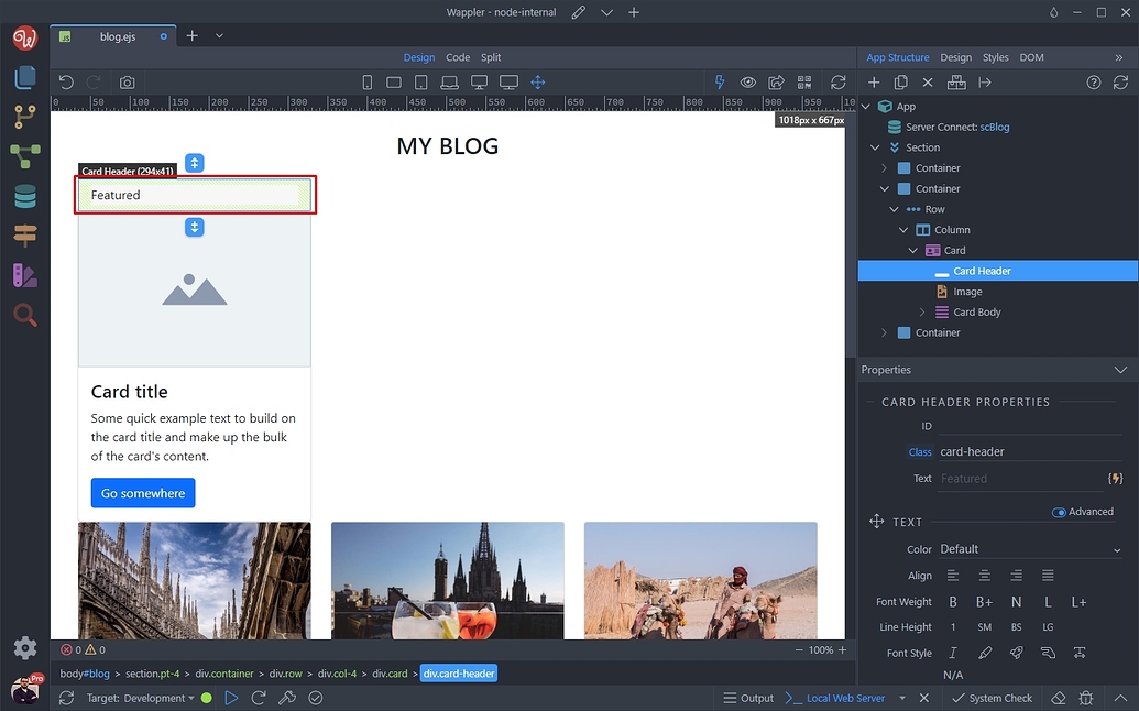 Wappler Documentation Using Bootstrap 5 Placeholders