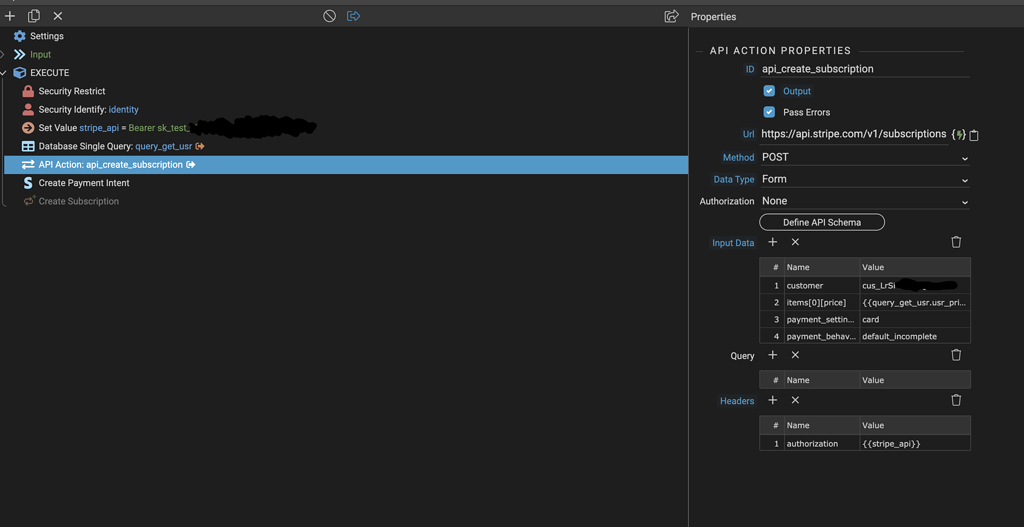 Stripe subscription, custom checkout without leaving page Wappler