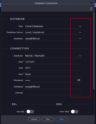 Allow dynamic inputs for Database Manager Settings - Feature Request ...