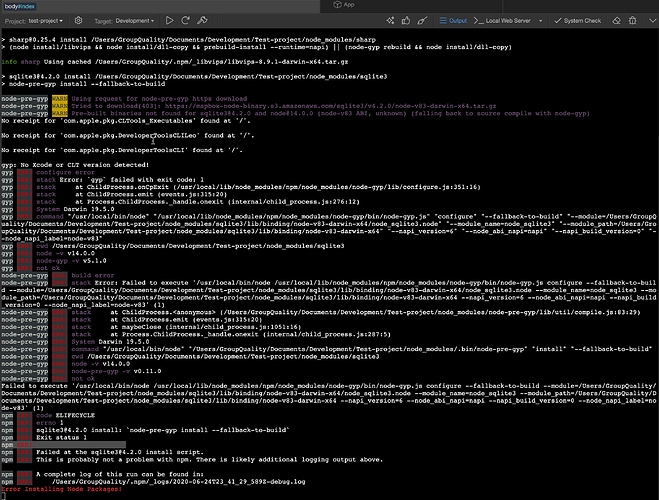 Error Installing Node Packages