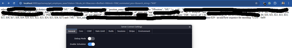 URGENT : API exposing entire SQL query despite Debug Mode is turned Off ...