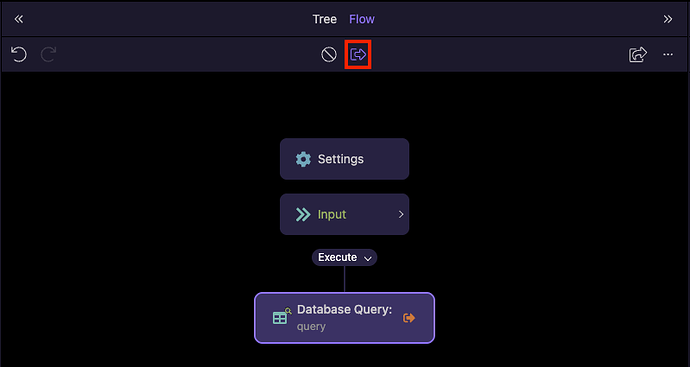 Enable output for the database query step