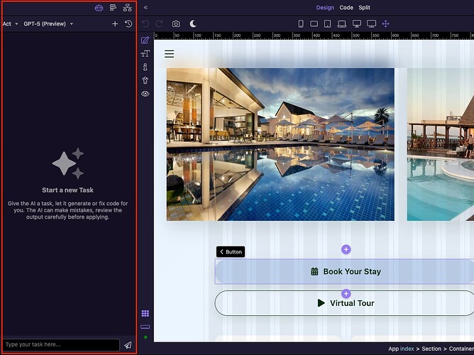 AI Assitant in Design View