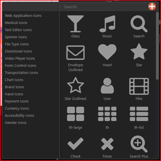 Font Awesome : toggle to show more icons in view - Feature Request