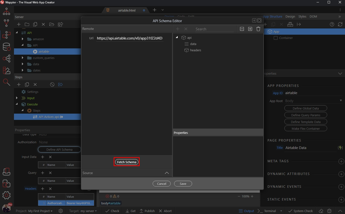 API schema discovery - Wappler Community