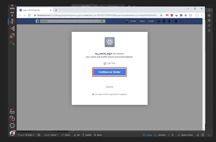Wappler Documentation - Using OAuth2 Connector with Facebook