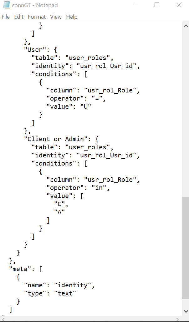 Json File Sample Block User Roles Name Security provider & user permissions (3 user levels) - Wappler General ...