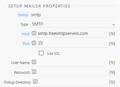 SMTP settings