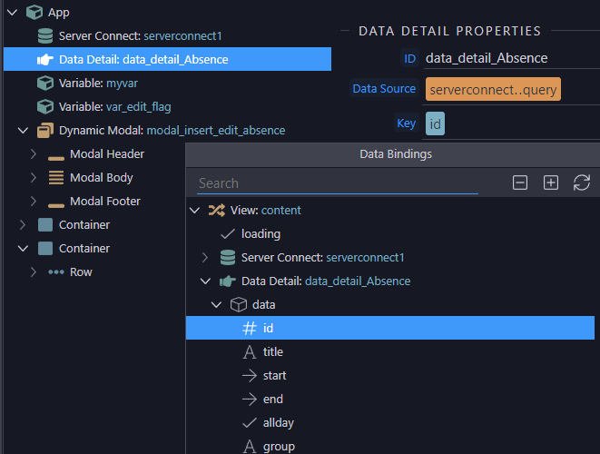 Data Detail setup