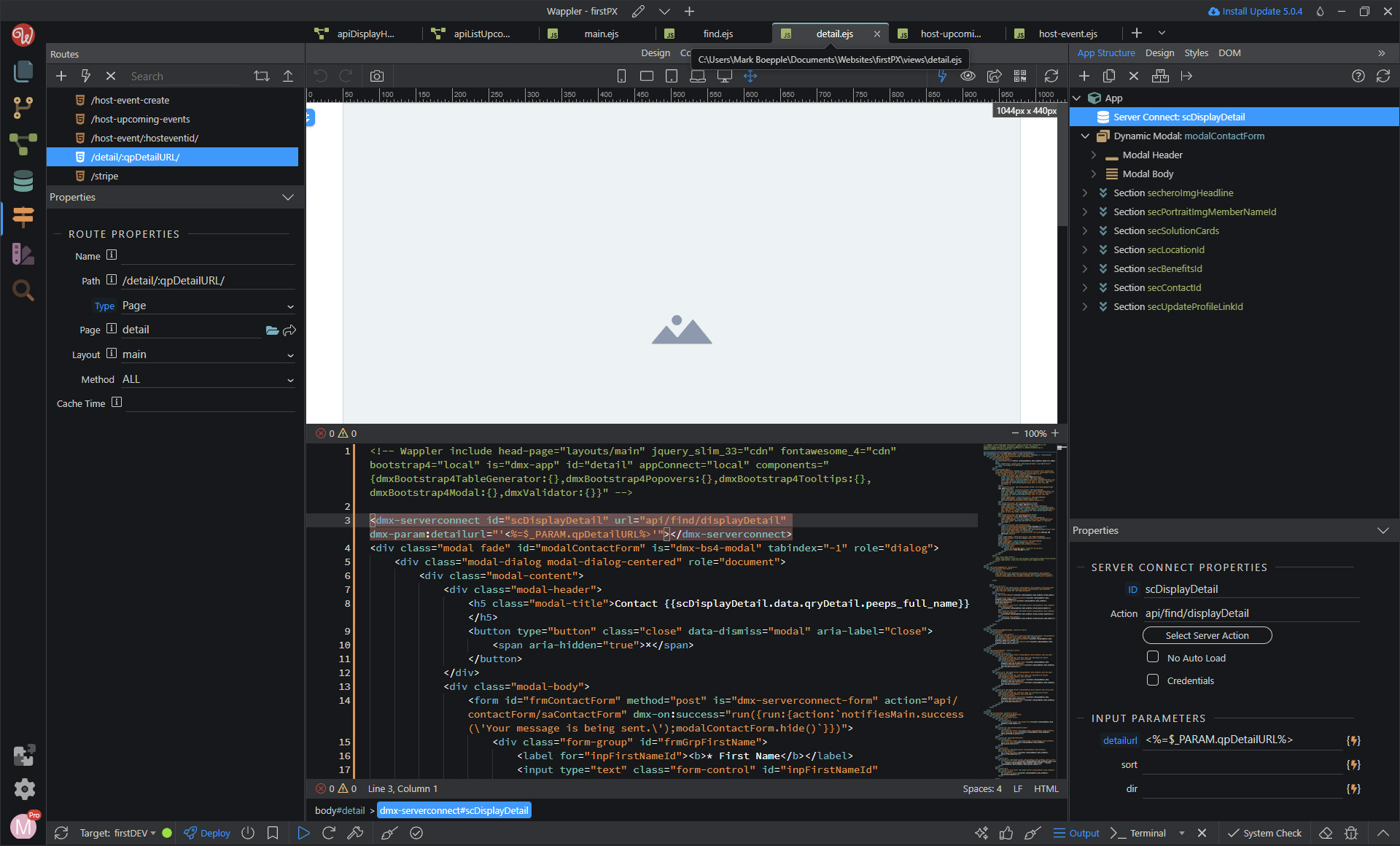 Node parameters in UI - Need Help - Wappler Community