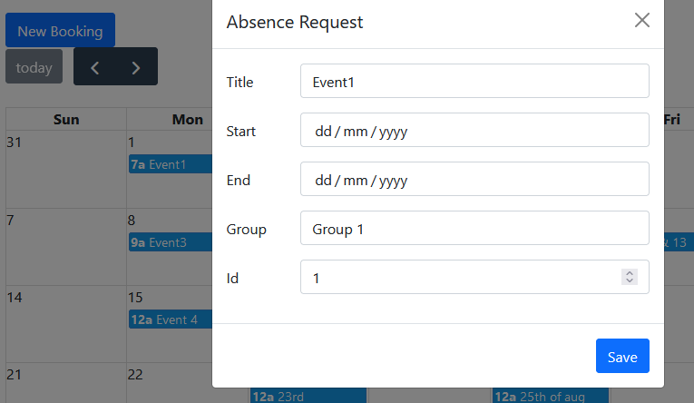 Absence Edit form